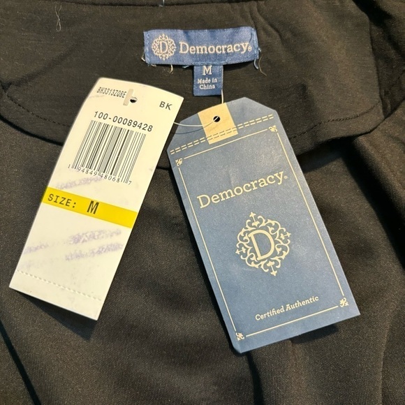 NWT Democracy Jacket Medium Black Soft Stretchy Steel-tone Zippers Pullstrings - Picture 12 of 16